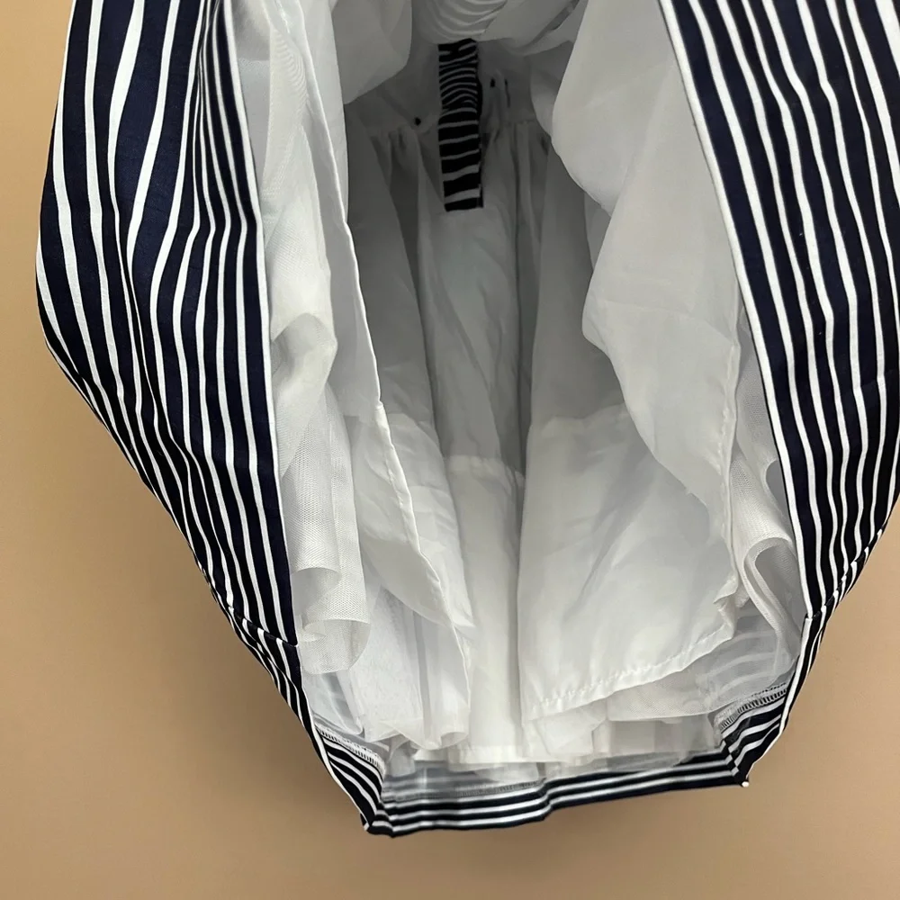{Gymboree} Sleeveless Striped Fit & Flare Dress in Navy & White - Girls 6